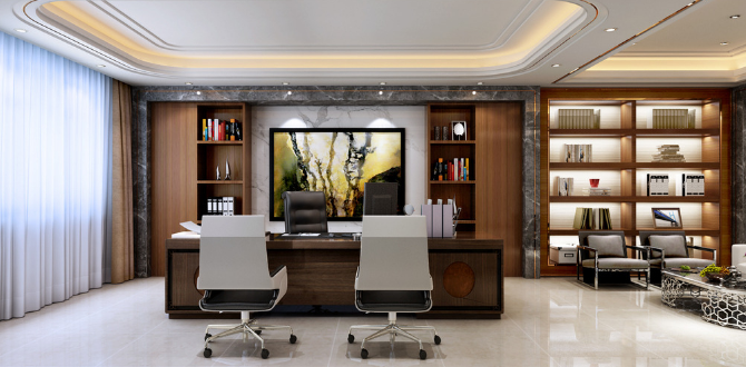 上海辦公室裝修設計中，窗戶使用白色窗簾是否美觀