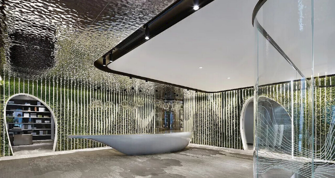 辦公室裝修設計：自然元素圖案瓷磚打造綠色生態(tài)辦公室